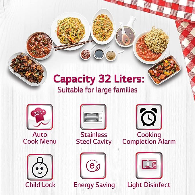 LG 32 L Convection Microwave Oven (MC3286BRUM, Black)(OPEN BOX) LG 32 L Convection Microwave Oven (MC3286BRUM, Black)(OPEN BOX)
